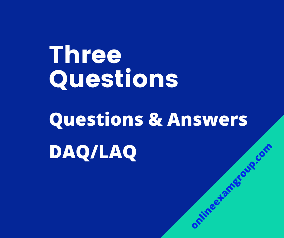 Descriptive Questions answers from "Three Questions"