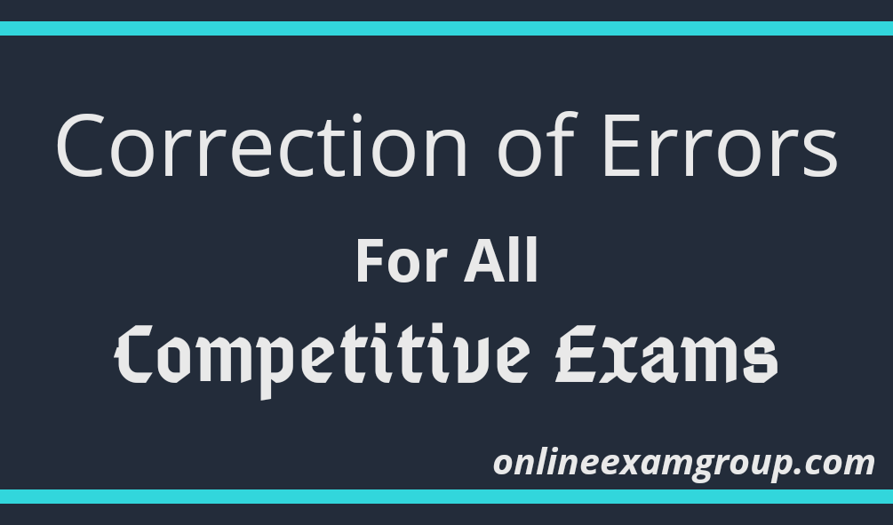 Correction of Errors/Error Correction/Spotting Errors for All